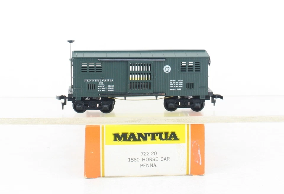 HO Scale Mantua 1860’s Pennsylvania Railroad Horse Car 722-20 - Image 4 of 4