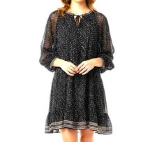 Max Studio Little Dress size L Black White polka dots NEW woman back to school