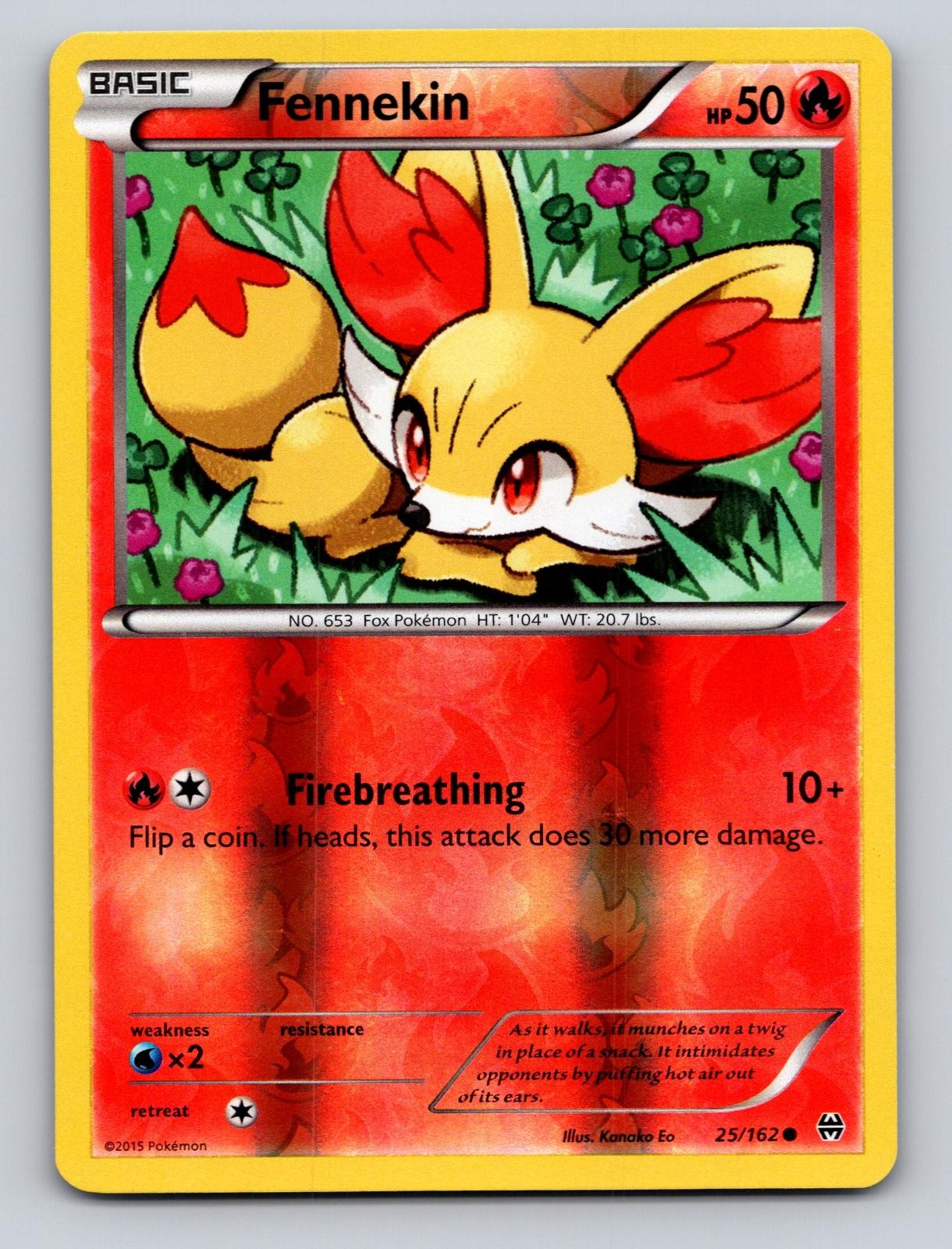 Fennekin 25/162 Common XY BREAKthrough Pokemon Reverse Holo NM