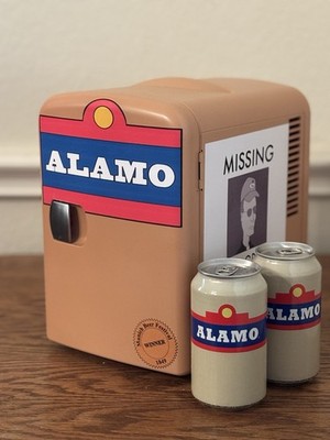 King of the Hill Alamo Beer Mini Fridge 