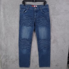 Jeans Kosiuko Para Hombre 33X32 Azul Bigote Envejecido Pierna Recta Denim Argentina