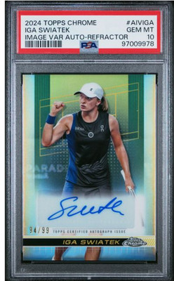 2024 Topps Chrome Iga Swiatek Image Variation Auto Refractor #/99 PSA GEM MT 10