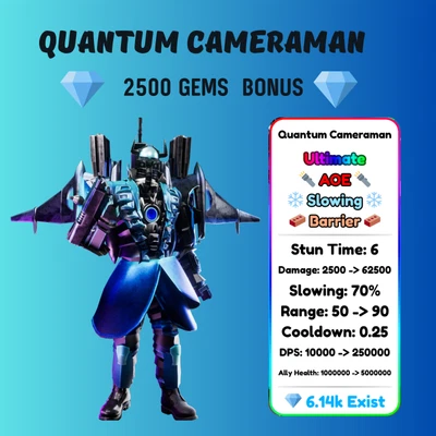 *Ultimate * | Quantum Cameraman | Toilet Tower Defense | TTD Units +2500 Gems