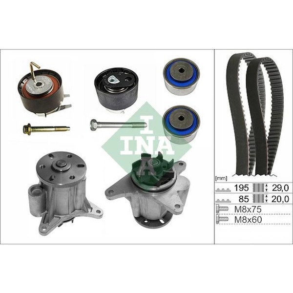 INA 530 0764 31 Wasserpumpe Zahnriemensatz FüR Jaguar Land Rover Discovery VAN-image