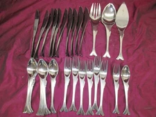 31pc Yamazaki, Japan GONE FISHING stainless steel mixed flatware set