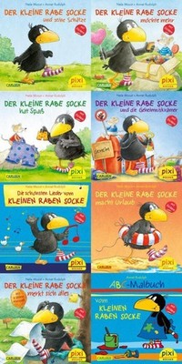 Pixi-8er-Set 193: Der kleine Rabe Socke mit Stickern (8x1 Exemplar) Nele Mo ...