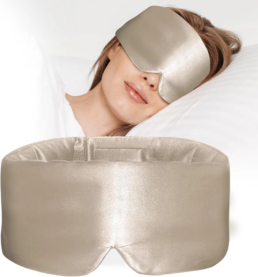 All-Natural Mulberry Silk Sleep Mask - Comfortable Pressure-Free Large Eye Cover - Image 3 of 4