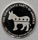 1 oz .999 Fine Silver Round - Democratic Party FREE SHIPPING!