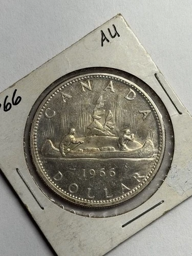1966 Canada SILVER Dollar Elizabeth II Voyager, 80% SILVER