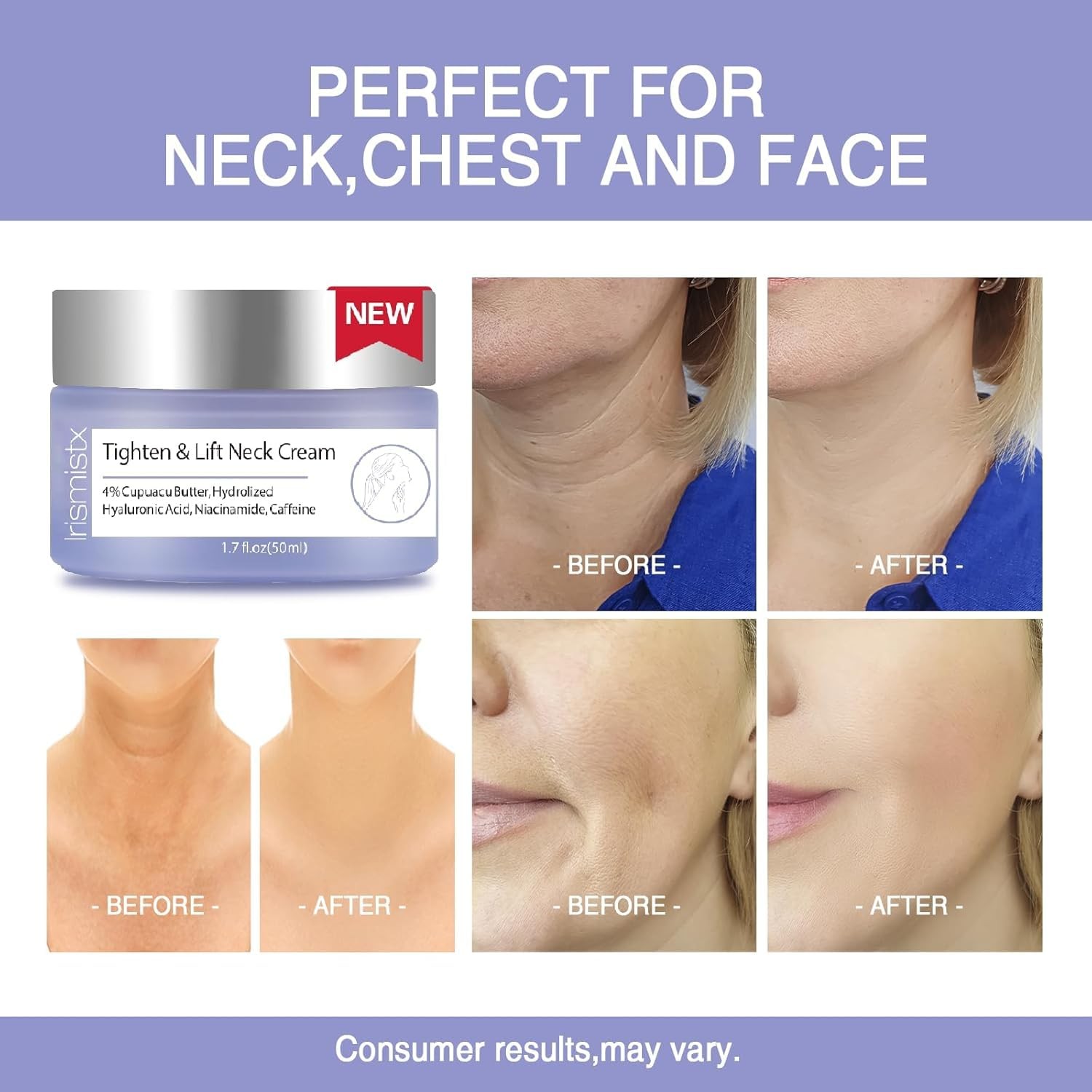 Neck Cream, Neck Creams for Tightening and Firming, Anti Aging Tighten & Lift Fa