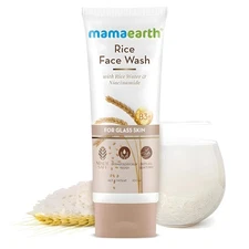 Mamaearth Rice Face Wash With Rice Water & Niacinamide for Glass Skin 100 ml .