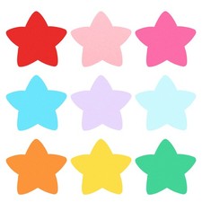 Bulletin Cutouts Paper, 54 Pcs Cute Star Shape Paper Cut Out with Adhesive