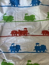 Thomas  Friends Twin Fitted Sheet White Bright Train Colors Never Used