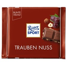 (15,90€/1kg) Ritter Sport Trauben-Nuss, Schokolade, 100g Tafel