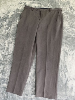 Nautica Men's Gray Flat Front Dress Pants W38xL30 Polyester Blend
