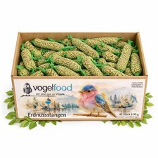 40 Stck Erdnuss-Stangen f&uuml;r Wildv&ouml;gel a 90g Vogelfutter N&uuml;sse Fettfutter