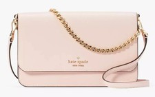 Kate Spade Madison Flap Crossbody Bag Conch Pink Leather Chain