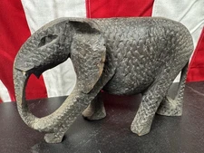 Fabulous Vintage Or Antique Decorative Hand Carved Elephant Gray Unique Artistic