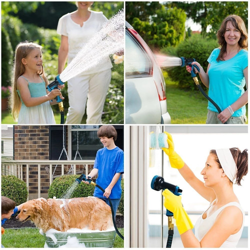 Erweiterbarer Gartenschlauch 50ft Flexibler Wasserschlauch mit Multifunktions-Sprühdüse - Bild 13 von 16