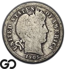 1905-O Barber Dime, New Orleans Mint, 90% Silver 10C