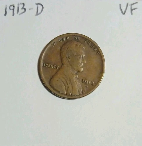 1913-D Lincoln Wheat Cent Very Fine Denver Mint