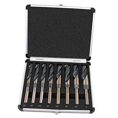  8-Piece Premium 1/2  Reduced Shank Silver and 8-Piece Set in Aluminum Case