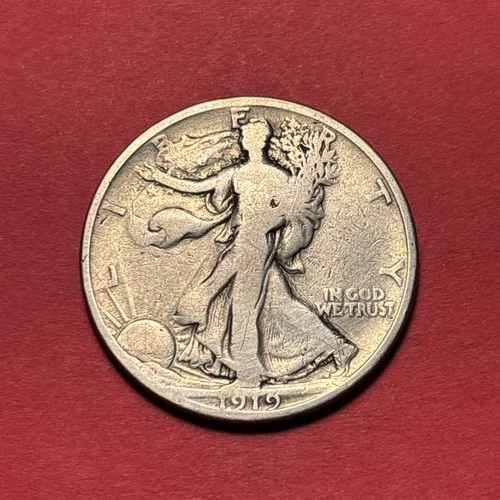 (1) Beautiful Antique 1919-D Walking Liberty Half Dollar VG-VERY GOOD NICE FILL