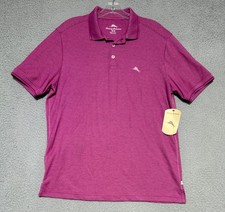 NEW Tommy Bahama Striped Festival Short Sleeve Polo Shirt Mens Medium