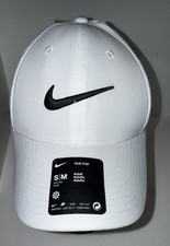 Nike Club Cap White Cap Dri Fit Adjustable Strap Hook  Loop Golf Hat Size S/M