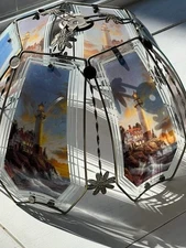 OK Lighting 14" Lighthouse Storm on Rocks Shade Frame w/ All Six (6) Panels