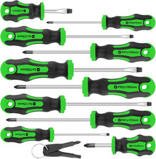 10-Piece Magnetic Screwdrivers Set, 5 Phillips and 5 Slotted Tips Professional C