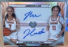 2024/25 Bowman U Best Dual Auto /25 Jordan Lee & Justice Carlton Texas NCAAW