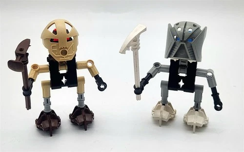 Lot of 2 Vintage 2001 LEGO BIONICLES Set 8542 & 8544 - Onewa & Nuju - Complete
