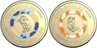 Bluey Bingo Set of 2 Coloured Coins Bucks 2026 Two Dollar Blue $2 Dog Aus
