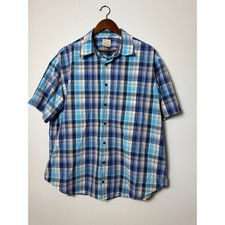 Jos. A. Bank Mens XL Blue Plaid Short Sleeve ...