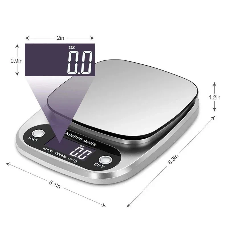 Digital Kitchen Scale LCD Electronic Food Scale for Coffee Baking Jewelry