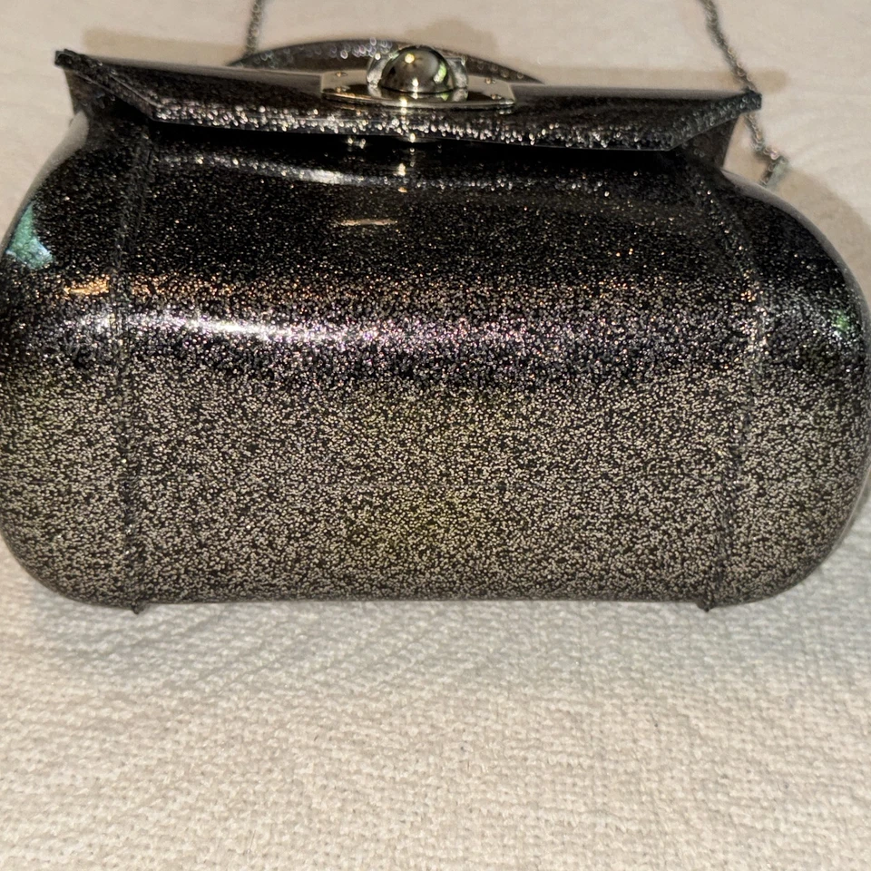 Bolso Bandolera Furla Gris Plata Brillo JALEA Caramelo Mini Cartera Italia 2WAY Foto 4 de 4