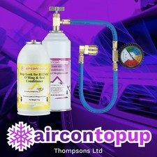 Car Aircon R1234 Air Con Regas DIY Kit Top Up Topup+ Leak Stopper Conditioner