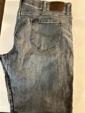 Lee mens Jeans Active stretch blue 40 x 32 straight taper elastic Wide waist 