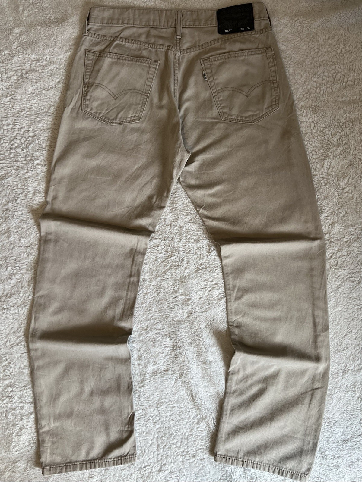Levi’s 514 Straight Fit Jeans W32 L32 Beige Stone Khaki Cotton Denim Men’s