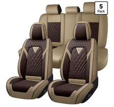 Seat Covers Toyota Corolla 2000-2026 Nappa Leather 5 Seats Brown Beige