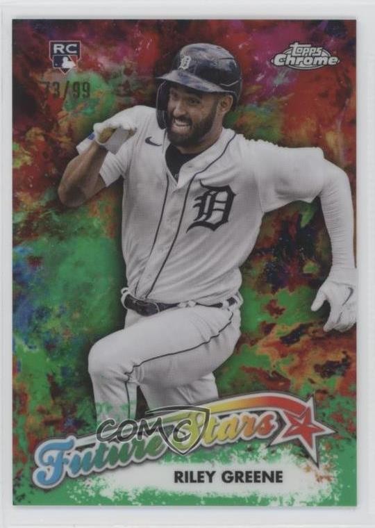 2023 Topps Chrome Future Stars Green Refractor 73/99 Riley Greene Rookie RC 1j2