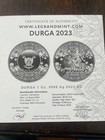 2023 DURGA / GODDESS / LION / INDIA - 1 OZ .999 PURE SILVER COIN WITH COA — photo 5