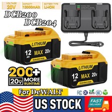 1-2X 20V FOR DEWALT 20 Volt MAX Lithium-Ion Battery/Charger DCB201 DCB200 DCB203