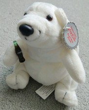 Coca Cola Polar Bear Bean Bag Plush 1997 Collectible with Bottle and Tag