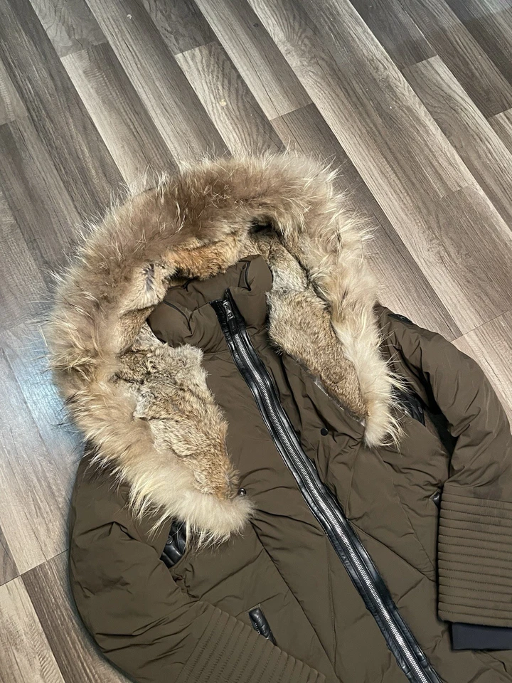 $686 AUTÉNTICO ABRIGO ACOLCHADO DE PIEL NEGRO RUDSAK MUJER MODA Talla M Foto 2 de 4