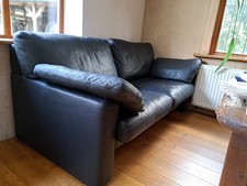 ERPO CLASSIC Sofa CL 200 CL 300 Nappaleder genarbt 175 cm schwarz  zeitlos