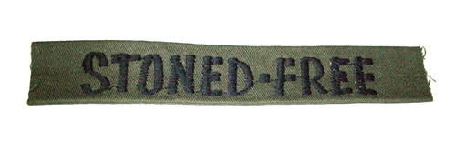 ORIGINAL VIETNAM WAR THEATER MADE SUBDUED "STONED-FREE" NOVELTY TAPE PATCH