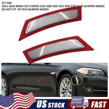Pair Clear Front Bumper Side Marker Reflectors For BMW F10 528i 535i 550i 11-14
