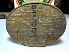 Vintage Brass Texas Oil Derick Belt Buckle- Spec Cast- 1980s- Great Condition